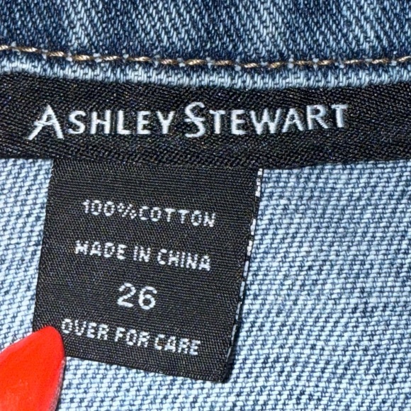 Ashley Stewart Distressed Blue Denim Jacket in Size 26 - Picture 10 of 10